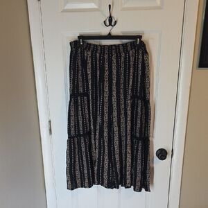 Angie Black and Cream Maxi Skirt